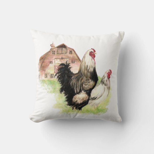 Almofada Farmhouse Modern Minimalist Chicken Fazenda (Frente)