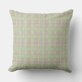 Almofada Farmhouse Neutral Sage Plaid