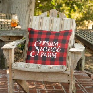 Almofada Farmhouse Red Black Buffalo Lumberjack Check