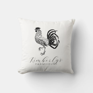 Almofada Farmhouse Rooster Custom Kitchen Throw Pillow