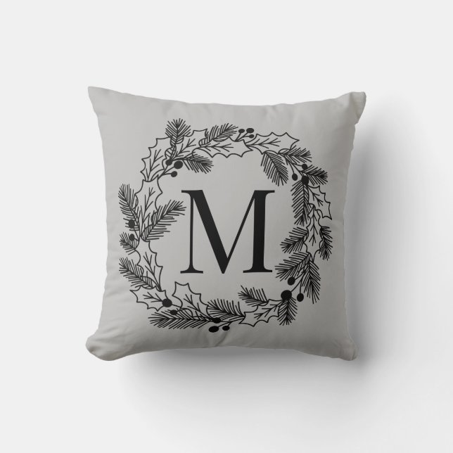 Almofada Farmhouse Signature Christmas Wreath (Frente)