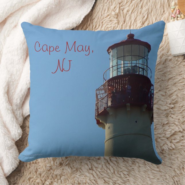 Almofada Faro de Cape May de perto, NJ (Cobertor)
