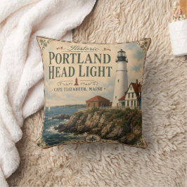 Almofada Faro Histórico Portland Head Cape Elizabeth Maine