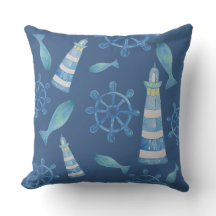 Farol Beach Watercolor pintado à mão ao ar livre P