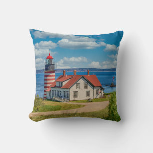 Almofada Farol de Cabeça de Oeste, Lubec, Maine