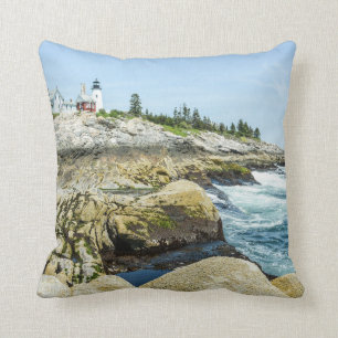 Almofada Farol De Ponto Pemaquid Maine Cotton