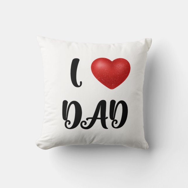 Almofada Father's Day I Love Dad Heart Explosion Gift  (Frente)