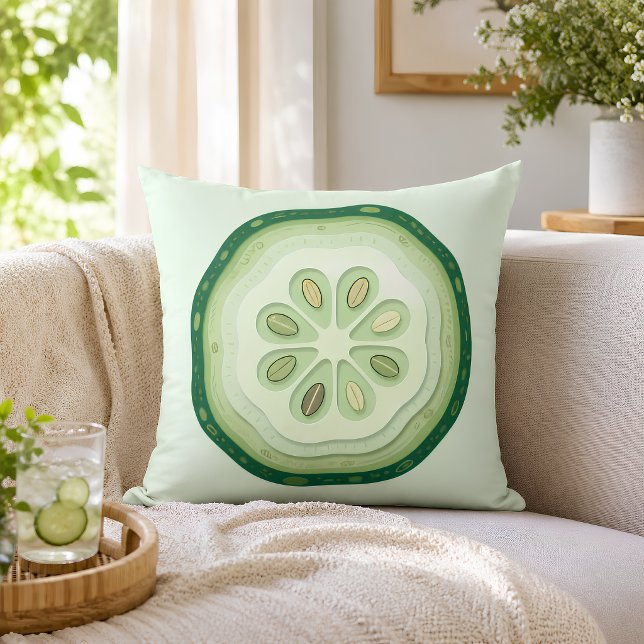 Almofada Fatia de Pepino  (Cucumber Throw Pillow)