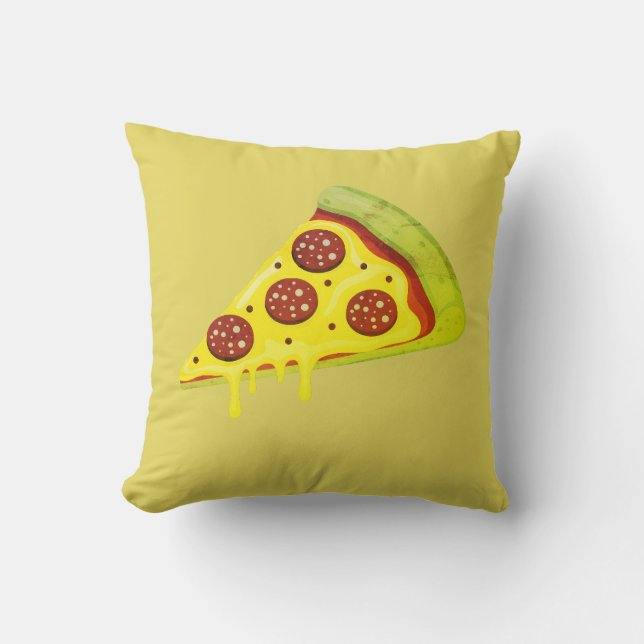 Almofada Fatia de Pizza de Pepperoni Derretendo Queijo (Frente)