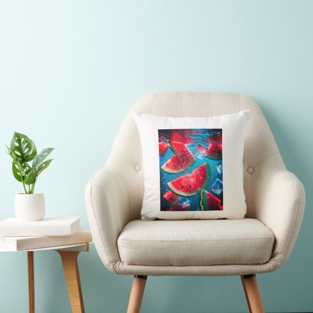 Almofada Fatias De Melancia Vibrantes Subaquáticas - Refres (Cadeira)