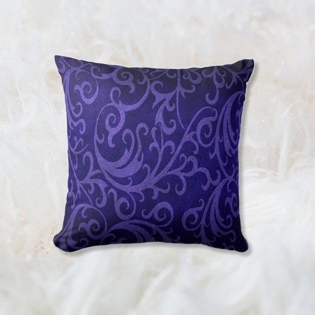 Almofada Faux Embossed Leather Swirl Royal Purple (Criador carregado)
