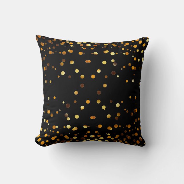 Almofada Faux Gold Foil Confetti Elegante Sparkles (Frente)