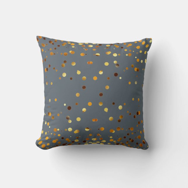 Almofada Faux Gold Foil Confetti Elegante Sparkles (Frente)