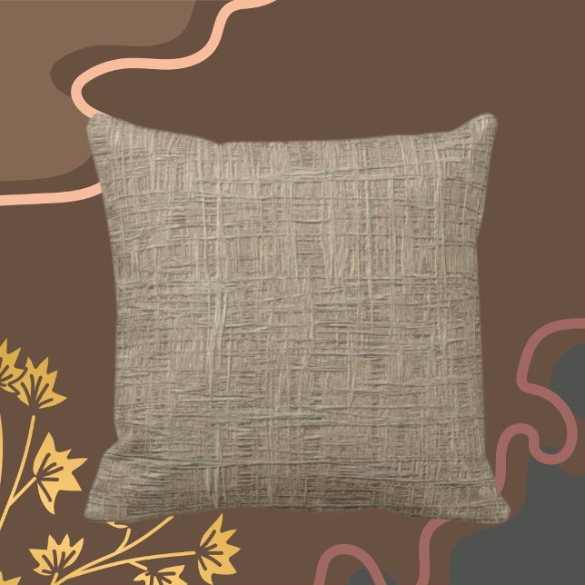Almofada Faux Weave Taupe Indoor (Criador carregado)