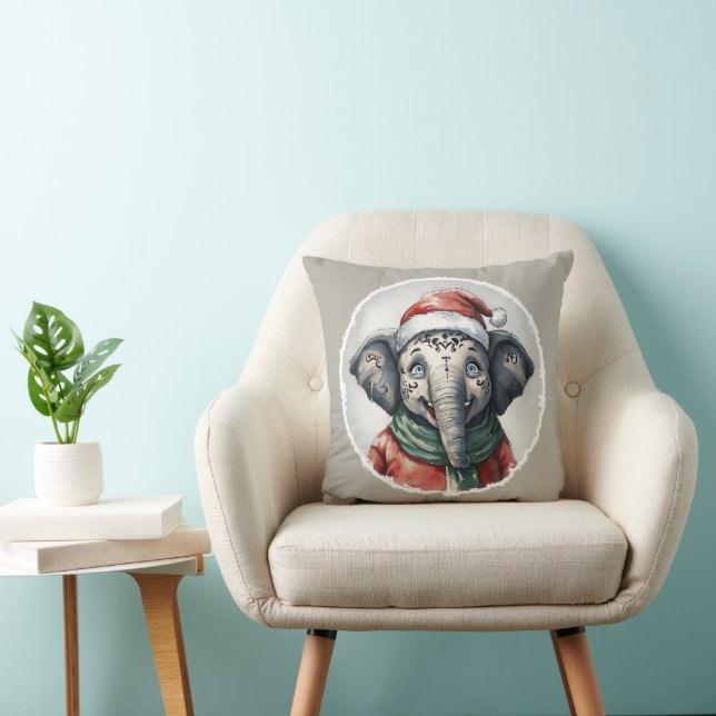 Almofada Favoritos de Natal de Animais Engraçados - Elefant (Cadeira)