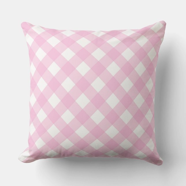 Almofada Faye e Lauren Bright Pink Gingham (Frente)