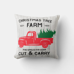Almofada Fazenda de árvore do Natal com o travesseiro