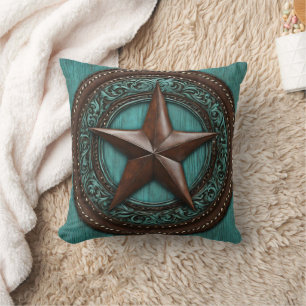 Almofada Fazenda Ranking Country Western Turquoise Texas St