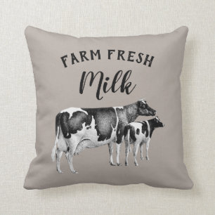 Almofada Fazenda Rústica De Fábrica Fresca De Vaca Fresca