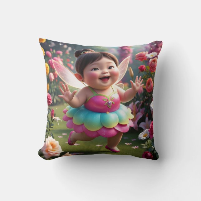 Almofada Fazendo A Feliz Fada Do Bebê Dançante (Frente)