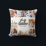 Almofada Fazer 40 - Festa de ouro preto - Festa de aniversá<br><div class="desc">Celebre seu estilo de aniversário de 40 anos com esse design de efeito preto e ouro. Um design moderno com texto de script e gráficos ousados. Altere a cor para personalizar. Parte de uma coleção.</div>