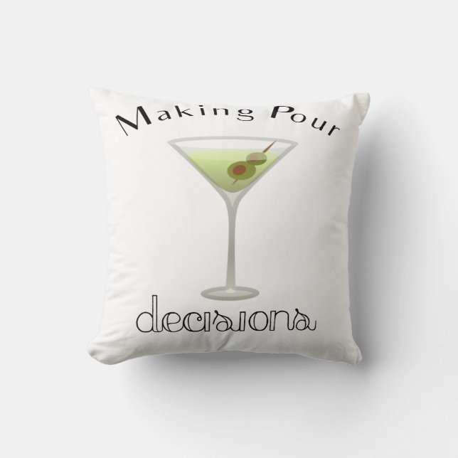 Almofada Fazer Pour Decisões com Martini Glass (Frente)