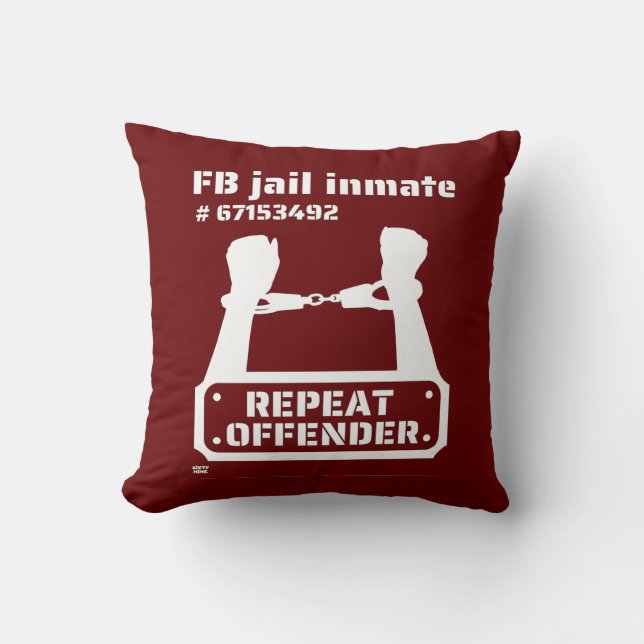 Almofada "FB JAIL INMATE" preso engraçado (Frente)
