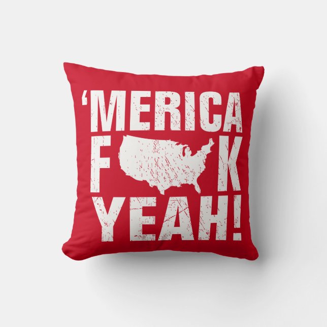 Almofada 'fck do merica yeah! Patriótico (Frente)