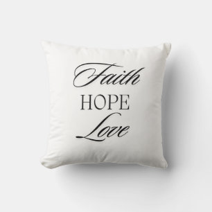 Almofada Fé, Esperança Amor Design Minimalista