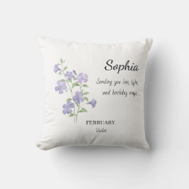 Almofada February Violet Personalized Birthday
