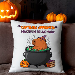 Almofada Feiticeira Engraçado Capybara Halloween Assistente