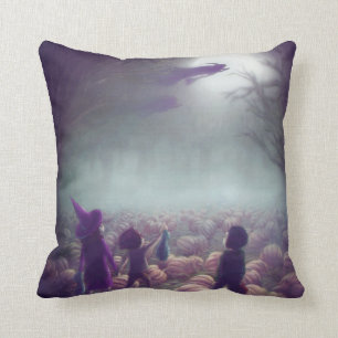 Almofada Feiticeiras De Abóbora Voando No Passado Com Truqu