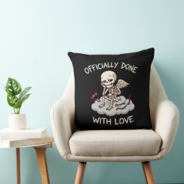 Almofada Feito Oficialmente Com Amor Desenho de Cupido Esqu