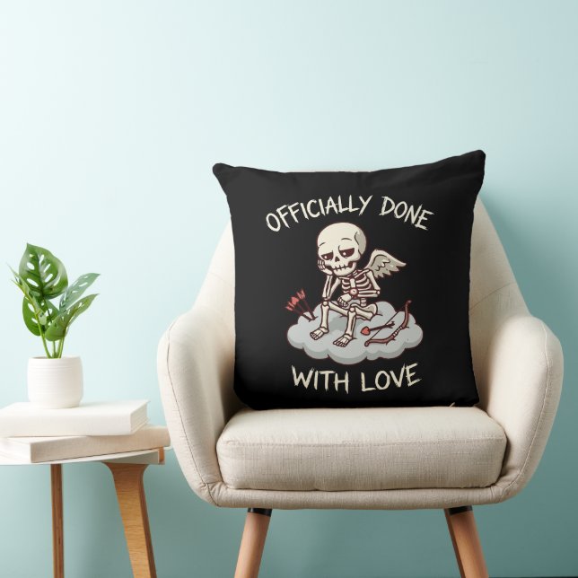 Almofada Feito Oficialmente Com Amor Desenho de Cupido Esqu (Cadeira)
