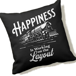 Almofada Felicidade está funcionando no layout, trem a vapo