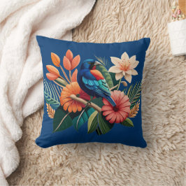 Almofada Felicidade tropical: Fusão vibrante da Flora