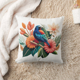 Almofada Felicidade tropical: Fusão vibrante da Flora