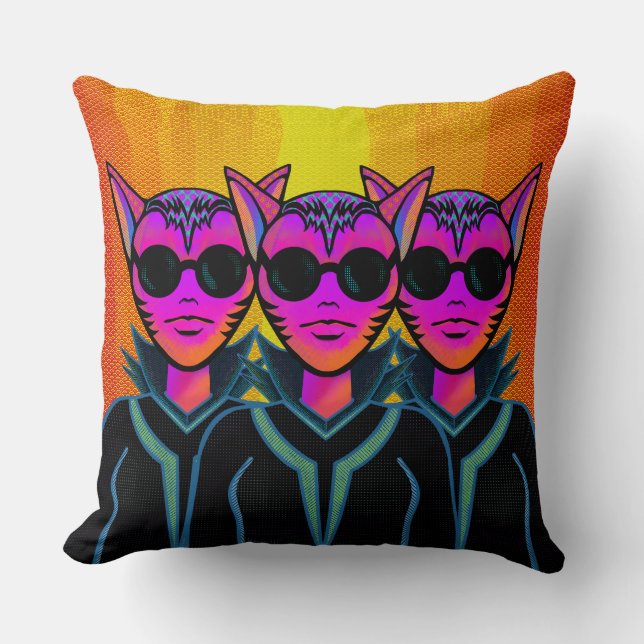 Almofada Feline Character in triplicate (Frente)