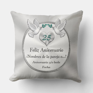 Almofada Feliz 25º Aniversário, Almofada. Presentes de casa