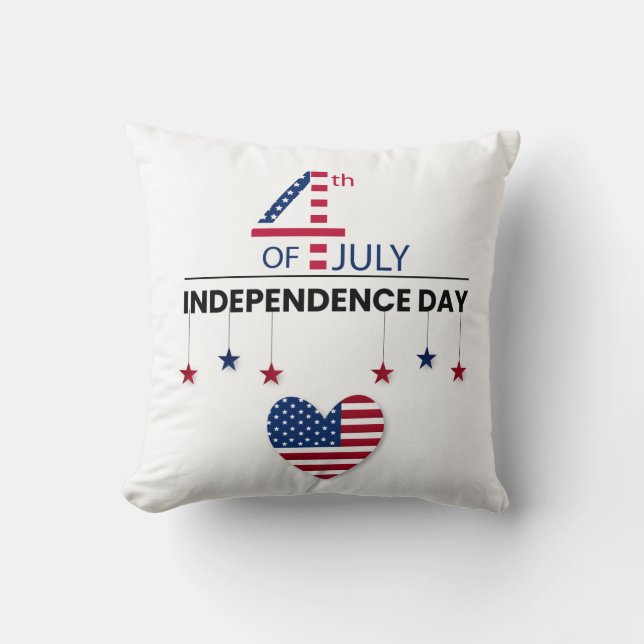 Almofada Feliz 4 de julho Bandeira Americana Patriótica Jog (Frente)