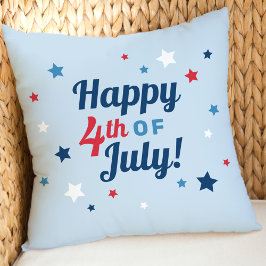 Almofada Feliz 4 de Julho Estrela Azul Claro