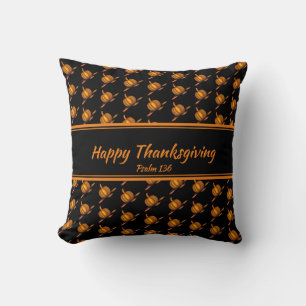 Almofada FELIZ AGRADECIMENTO Pumpkin Laranja Preto Personal