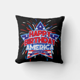 Almofada Feliz aniversário América 4 de julho Independência