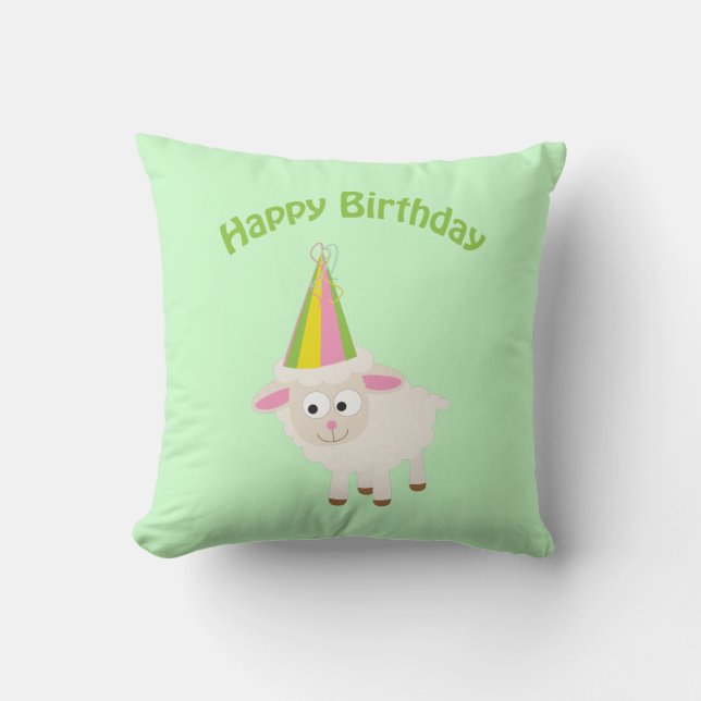 Almofada Feliz aniversário Cordeiro (Frente)