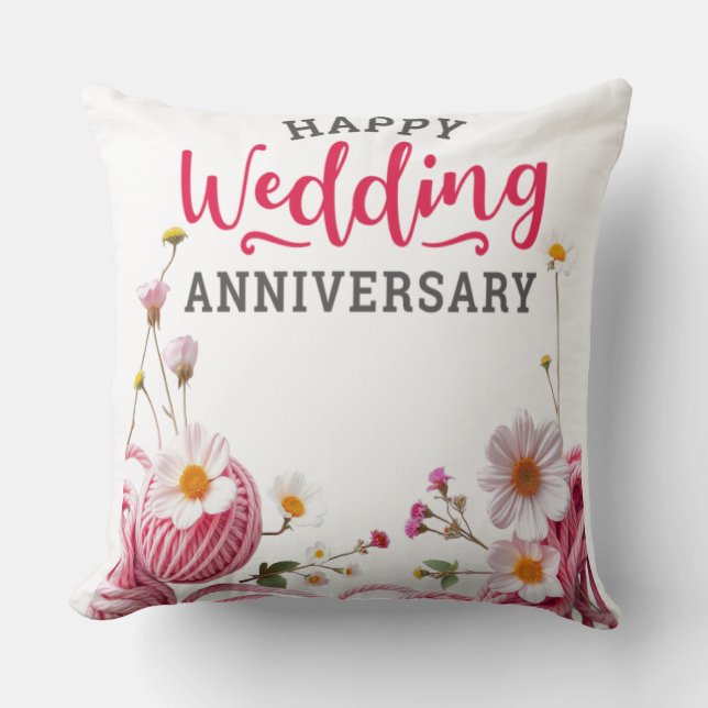 Almofada Feliz aniversário de casamento  (Frente)