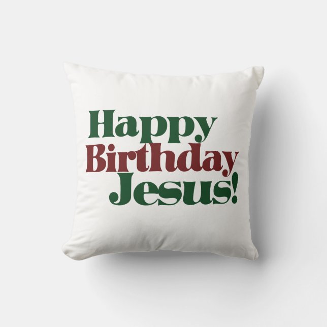 Almofada Feliz aniversário Jesus é Natal (Frente)