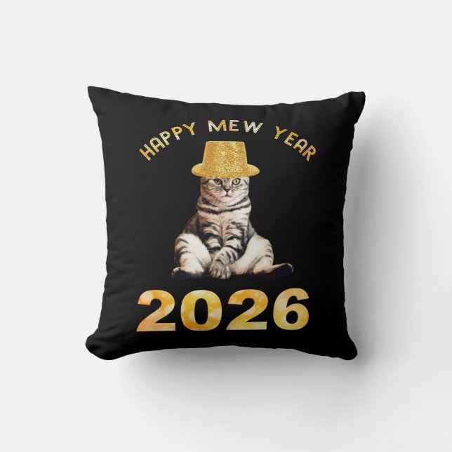 Almofada Feliz Ano Novo Mew 2026 (Frente)