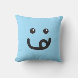 Almofada Feliz Azul de Rosto_Bebê
