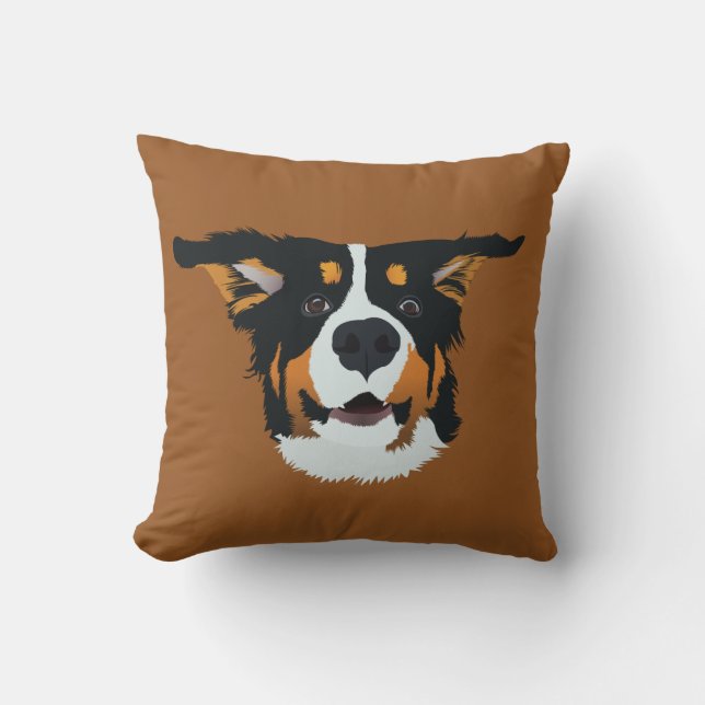 Almofada Feliz cachorro da montanha Bernese (Frente)