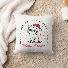 Almofada Feliz Catmas natal gato vermelho estética